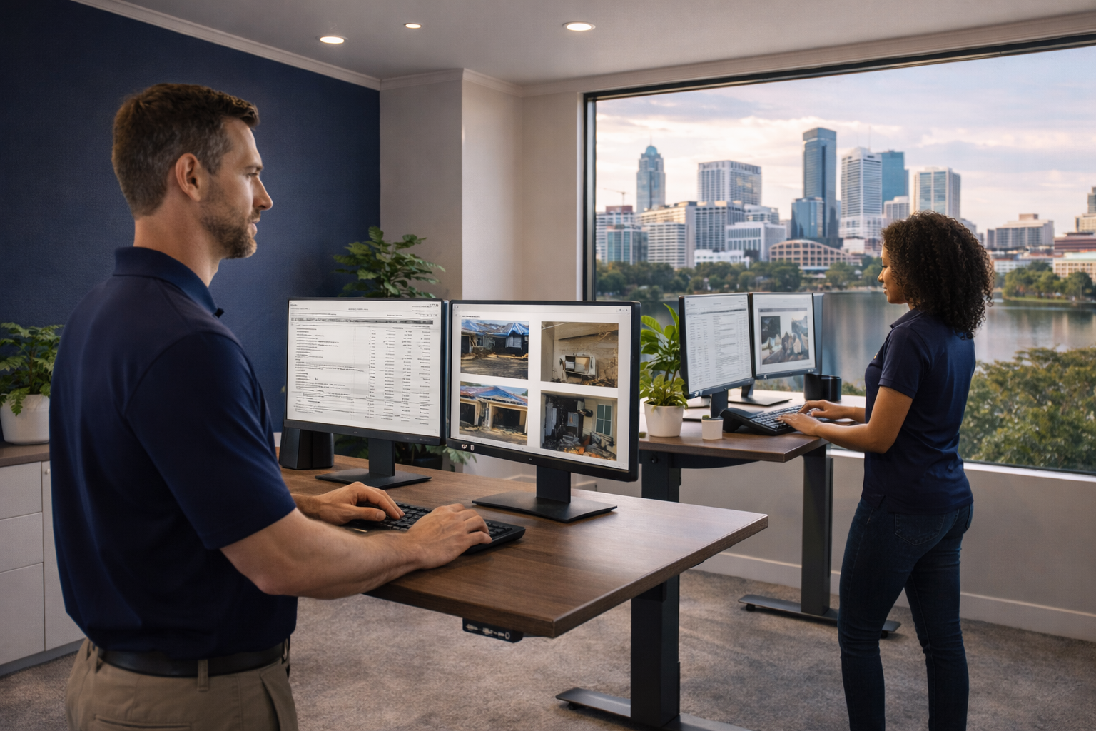 JD Public Adjusters professional office with licensed adjusters working on property insurance claims