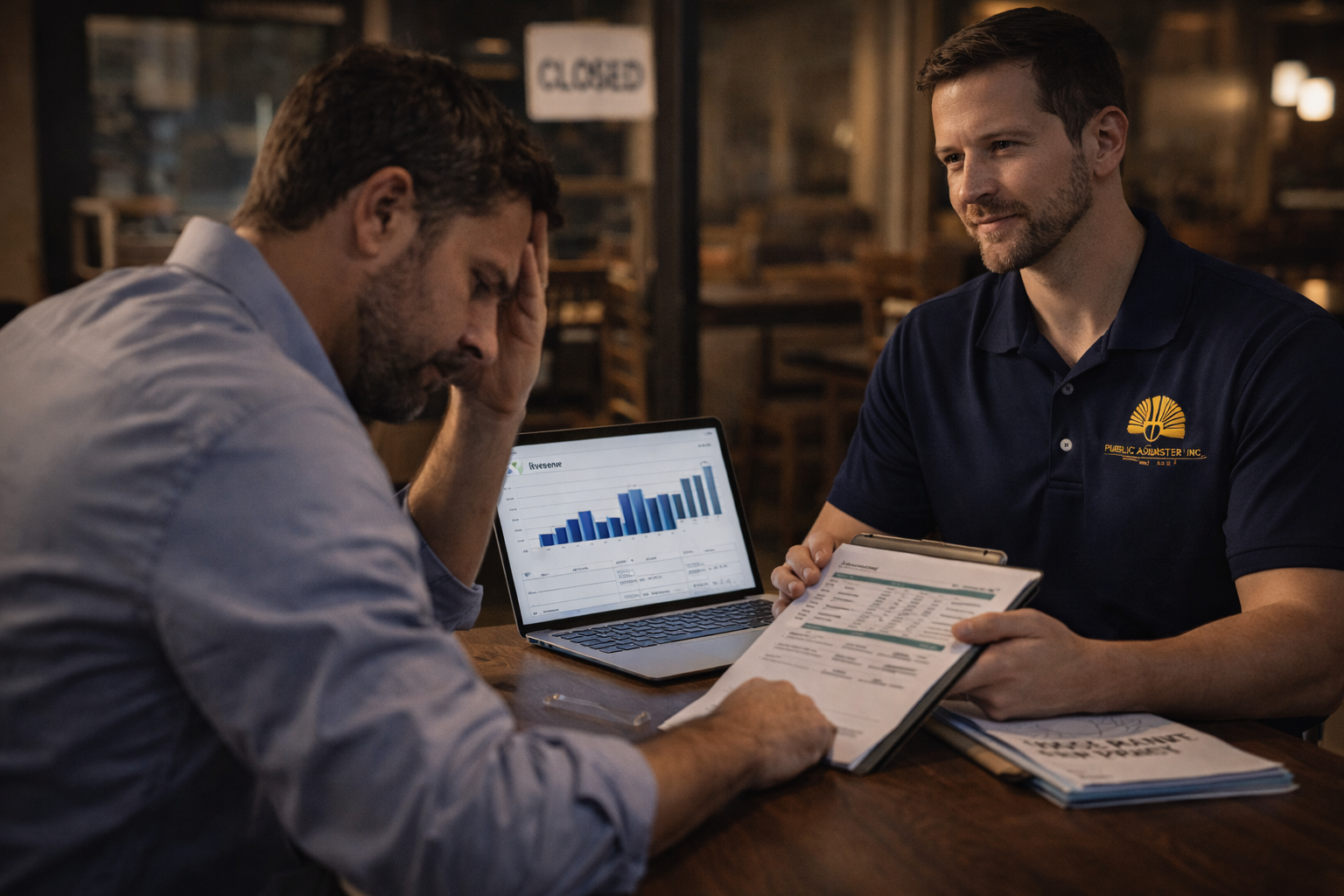 Business interruption loss calculation and insurance claim