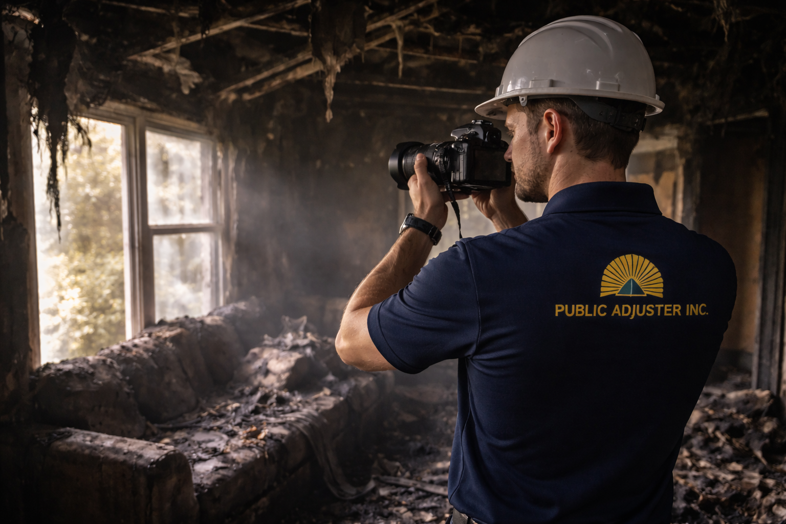 Fire and smoke damage documentation for insurance claim