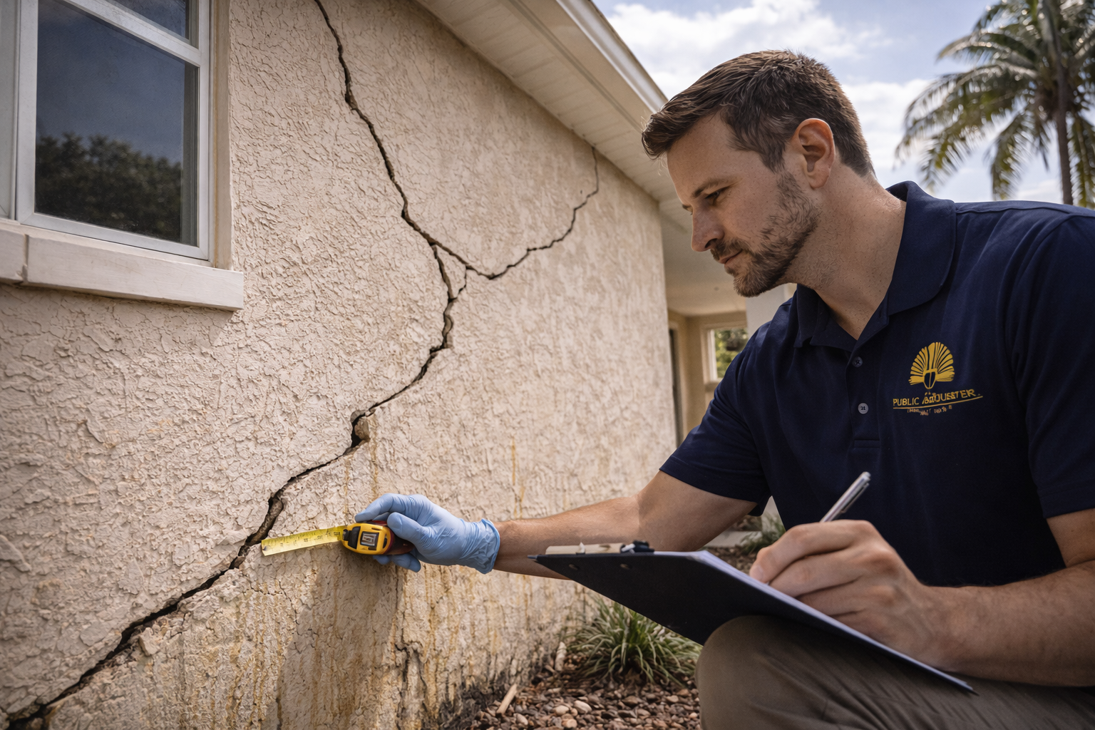 Sinkhole damage foundation cracking requiring public adjuster claim