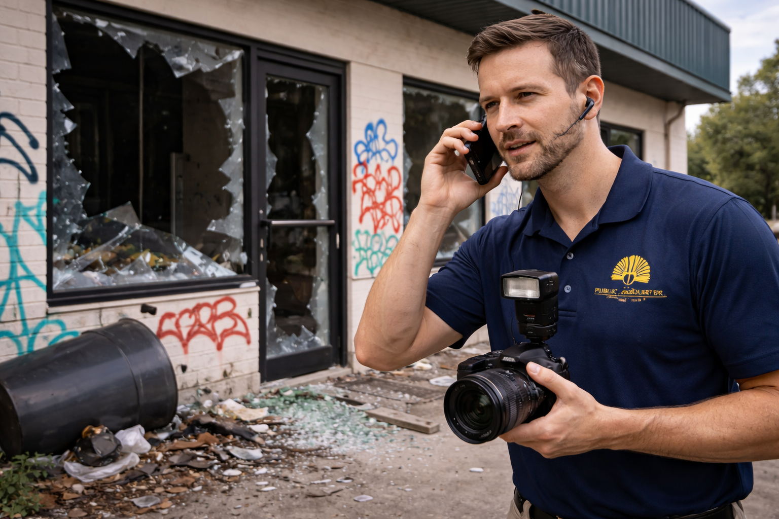 Vandalism damage to property requiring insurance claim